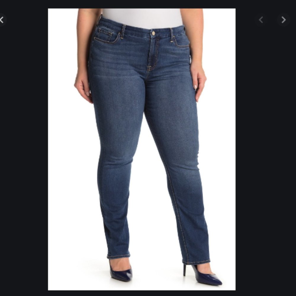 - Plus Size Straight Leg Blue Jeans JEN 7